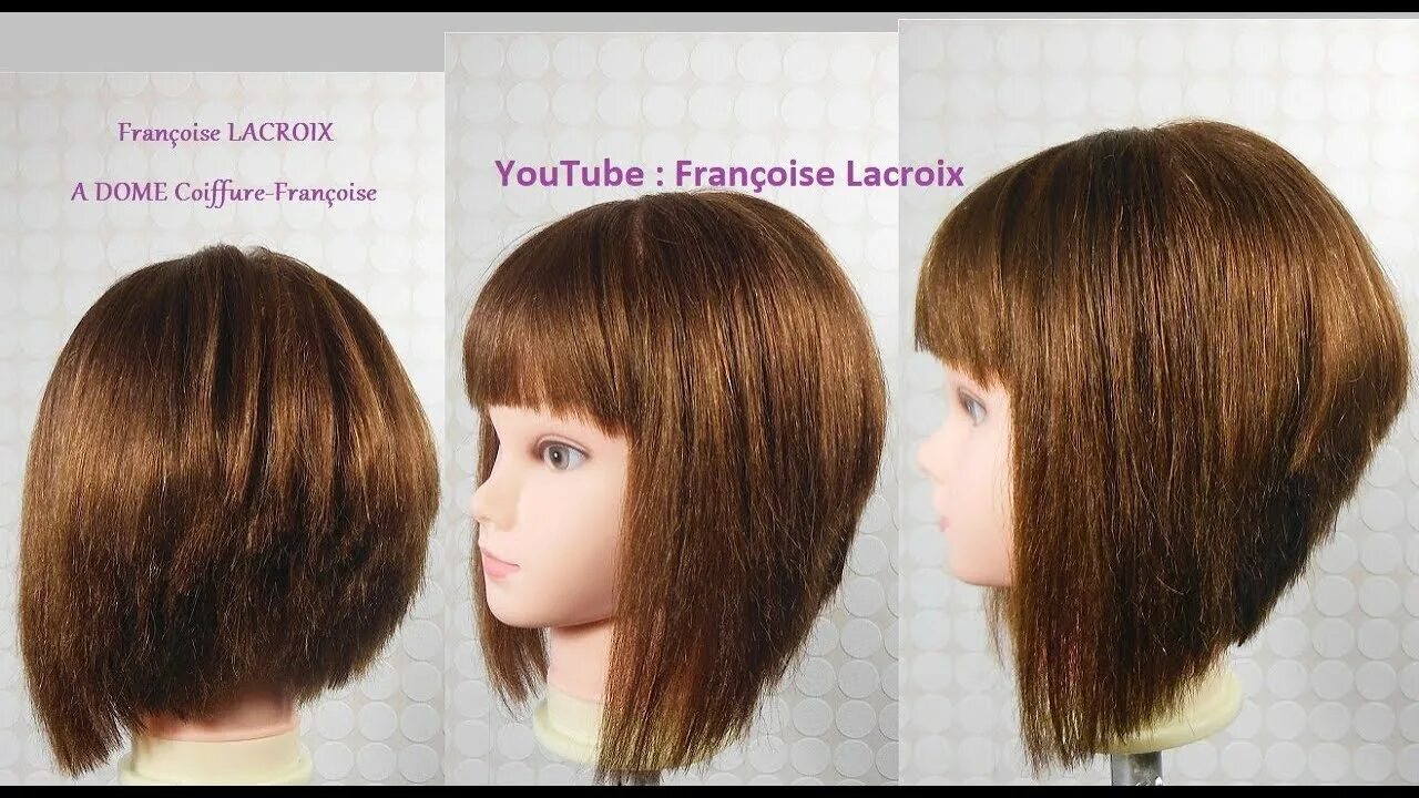 Подстричь каре фото Coupe carré plongeant dégradé, frange Layered/A Line Bob haircut, Bangs Corte en