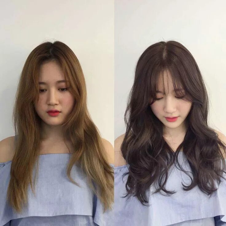 Подстричь прическу на длинные волосы корейские Pin by Michelle Liew on Hairstyles Long hair styles, Korean wavy hair, Korean ha