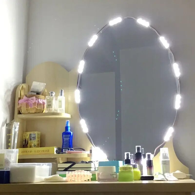 Подсветка для макияжа купить DIY Hollywood Style LED Mirror Light Dimmable 60 LEDs 9.8FT LED Module Makeup Mi