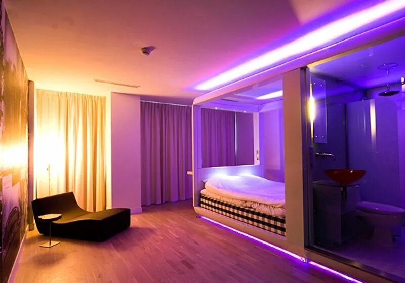 Подсветка комнаты интерьер 7 Perfectly Presented Pod Hotels for a Stay with a Difference ... Hotel interior