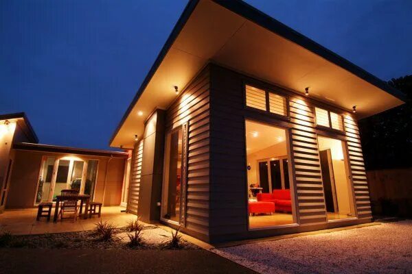 Подсветка крыши частного дома снаружи фото external cladding,grey,linea weatherboard,low density,Residential,titan facade p