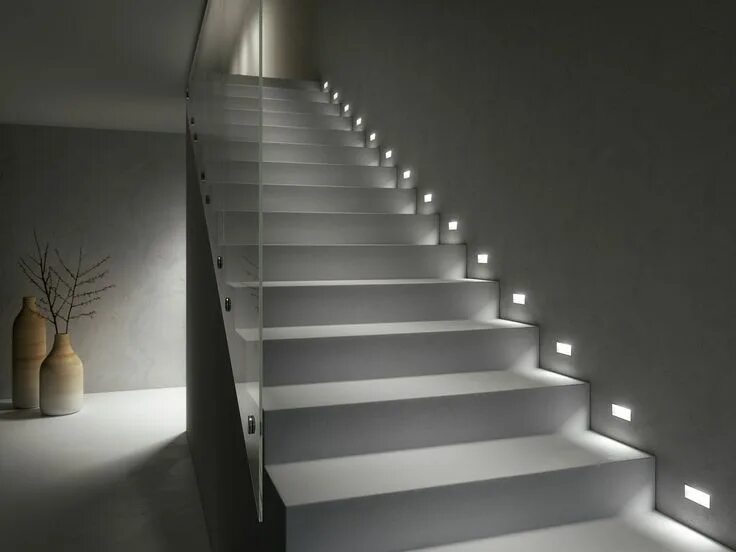 Подсветка лестницы в частном доме фото Lumines Home stairs design, Stairs design modern, Stair lights indoor