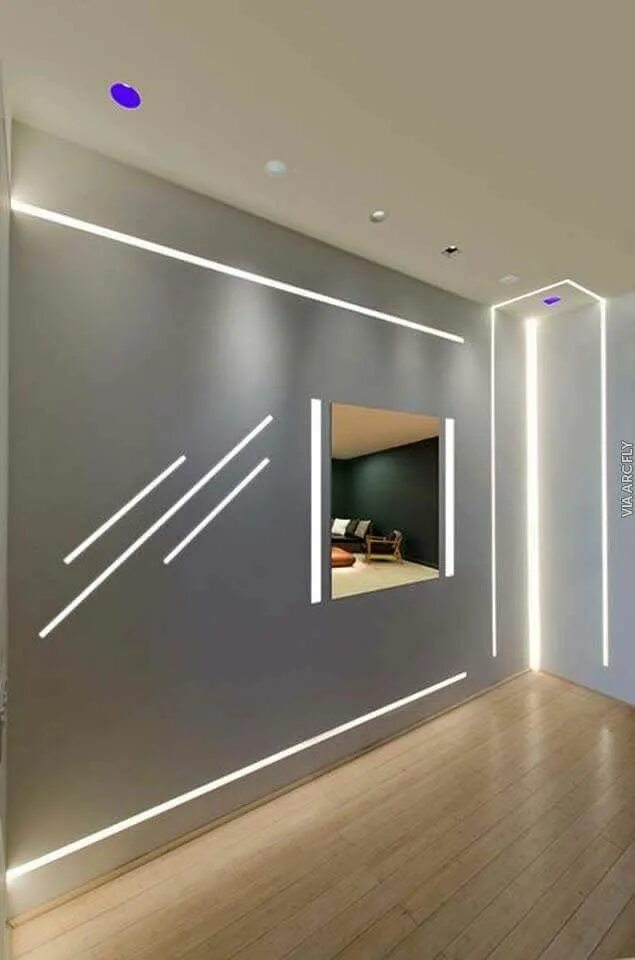 Подсветка стен в интерьере Pin van Fiona Reid op Linear Lighting Modern, Indore