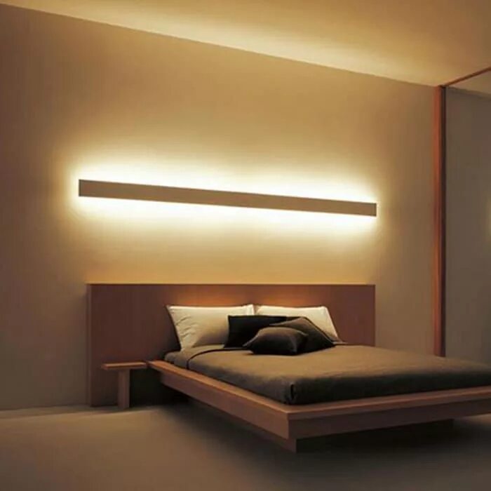 Подсветка стен в интерьере фото Cornice per led bidirezionale a parete homify Lampade da camera da letto, Idee c