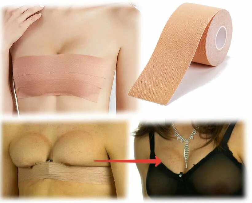 Подтяжка груди новосибирск цена и фото Клейкая лента "Cleavage Tape"