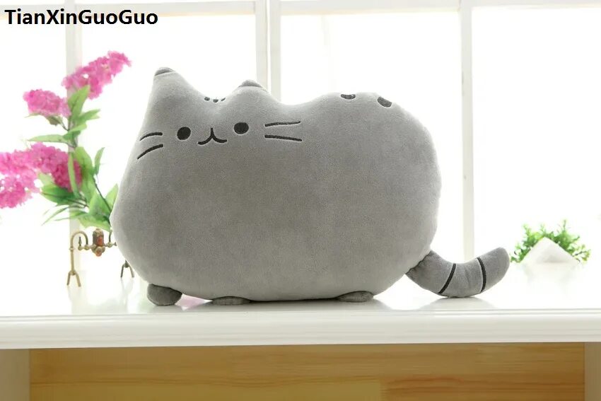 Подушечки кошки фото about 40cm lovely gray cartoon cat plush toy soft doll cushion , throw pillow bi