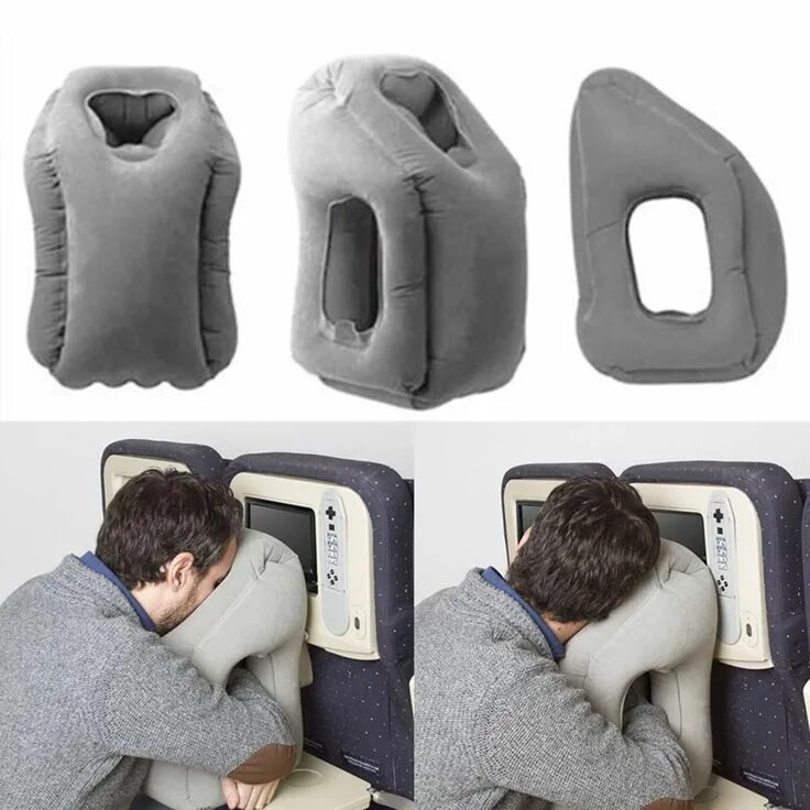 Подушка для самолета фото #BangGood - #Eachine1 Inflatable Air Filled Travel Airplane Neck Pillow Cushion 