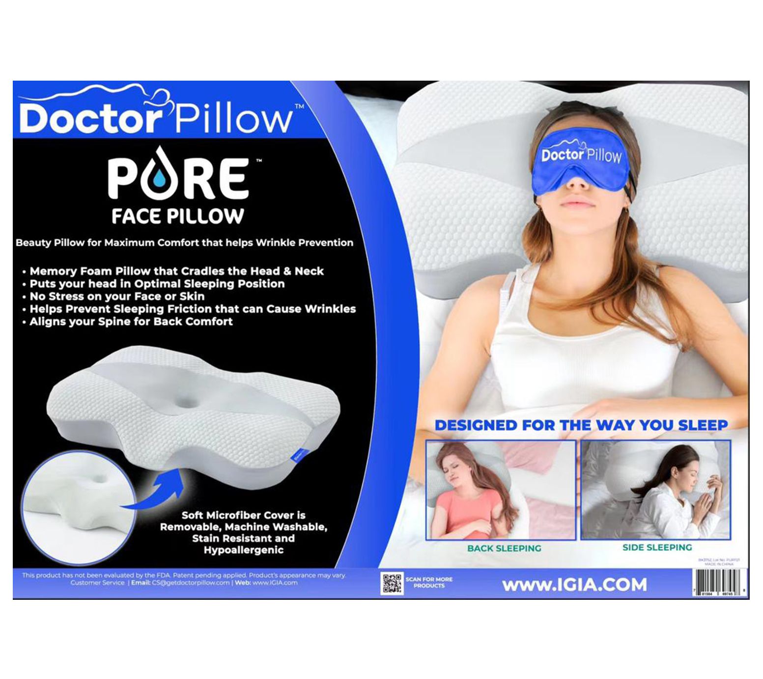 Подушка доктора симкина фото Dr Pillow Pure Face Pillow - QVC.com