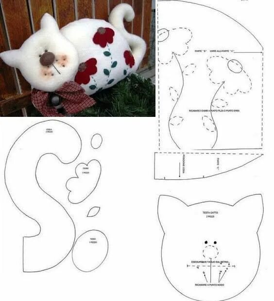 Подушка игрушка сшить выкройки Felting projects, Quilt patterns, Cat pattern