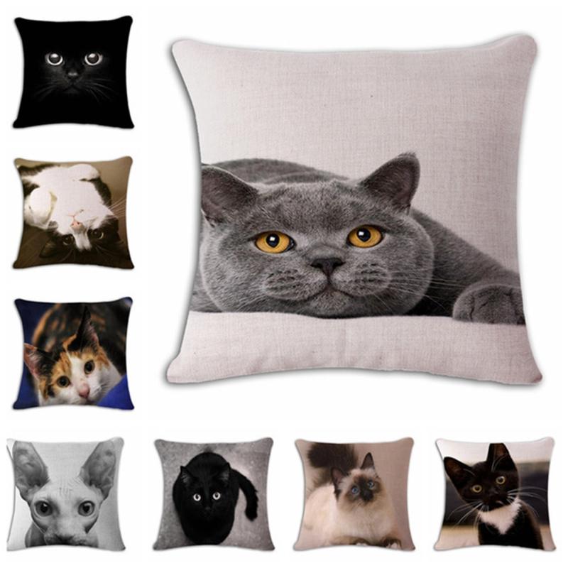 Подушка по фото кота 3D Симпатичный Cat Pattern Серия Наволочки Подушки Чехлы Наволочка для дивана Го