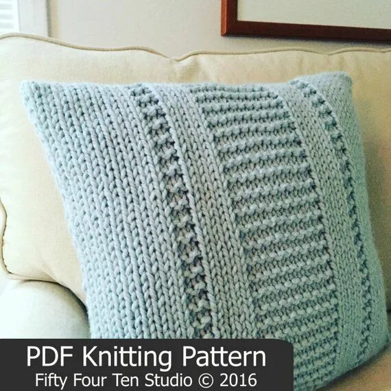 Подушка спицами схема фото Pillow KNITTING PATTERN / the Parkway Pillow / Cushion - Etsy Quick knitting pro