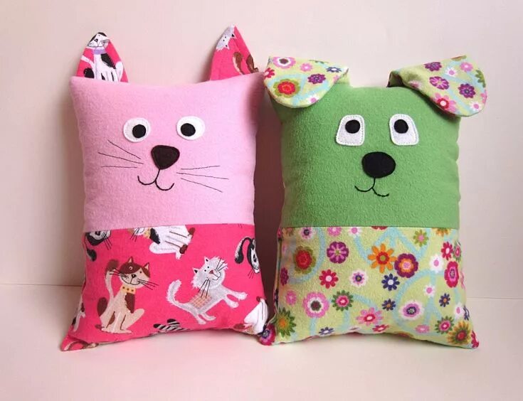 Подушка своими руками выкройки фото Dog and Cat Pillow Pattern, PDF Sewing Pattern with Optional Pocket for Tooth Fa