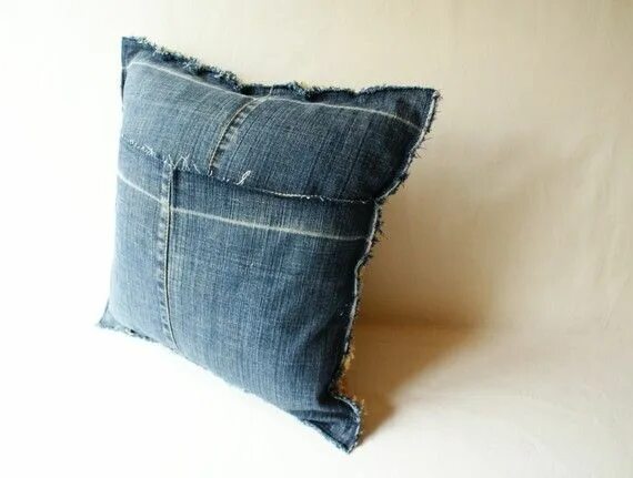 Denim patchwork throw pillow sham WITH pillow form included. Etsy Джинсовое стег