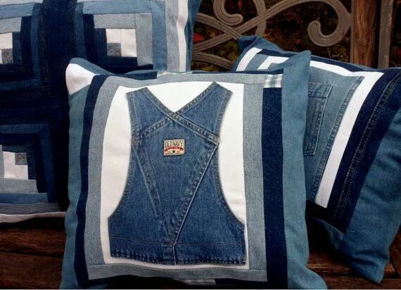 Подушки из джинсы своими руками фото denim - Grab a coffee Sewing Patterns; Toys, Pillows, etc. Denim crafts, Blue je