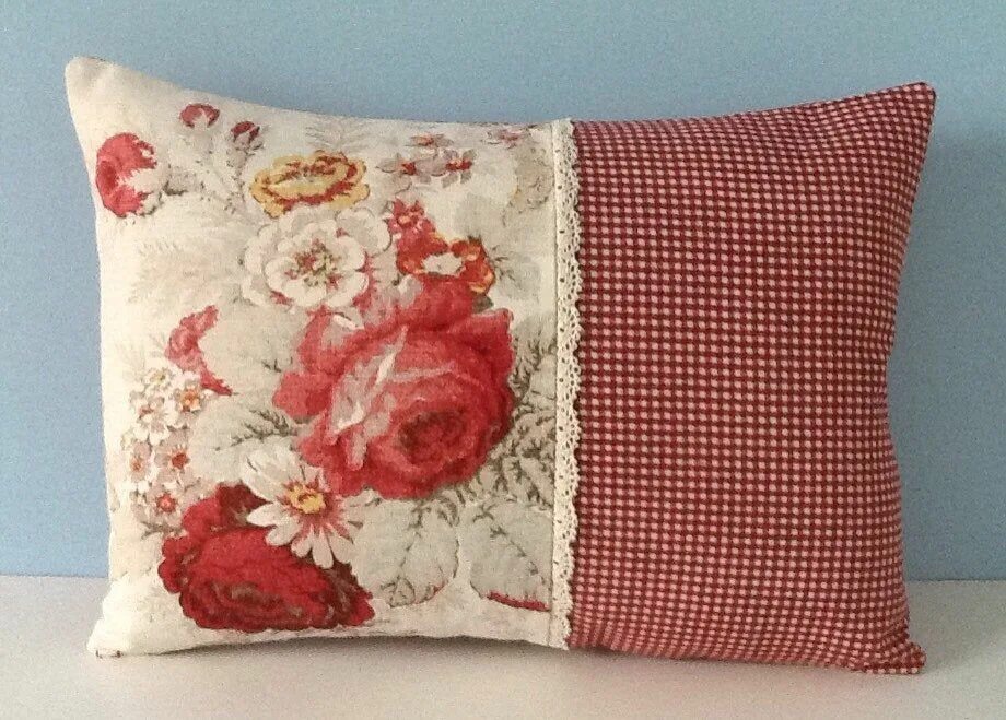 Подушки из ткани своими руками фото Waverly Norfolk Rose Pillow Cover. Shabby Cottage Chic Throw Etsy Kissen nähen, 