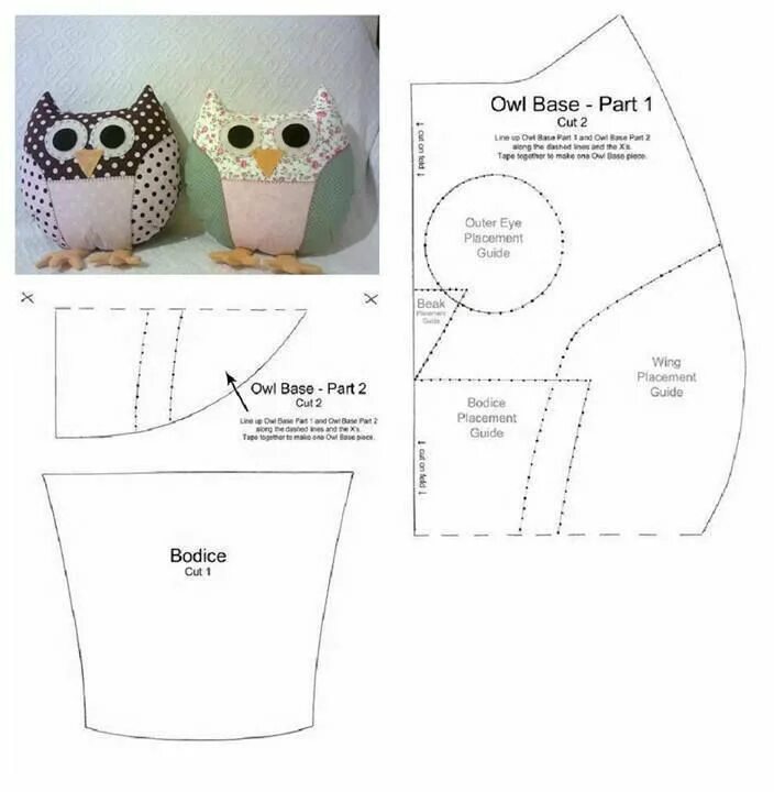 Подушки из ткани своими руками выкройки CORUJAS Owl sewing patterns, Owl sewing, Owl crafts