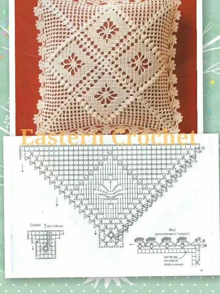 Подушки крючком схемы и описание фото Crochet pillow pattern Cuscini all'uncinetto, Uncinetto, Schema uncinetto