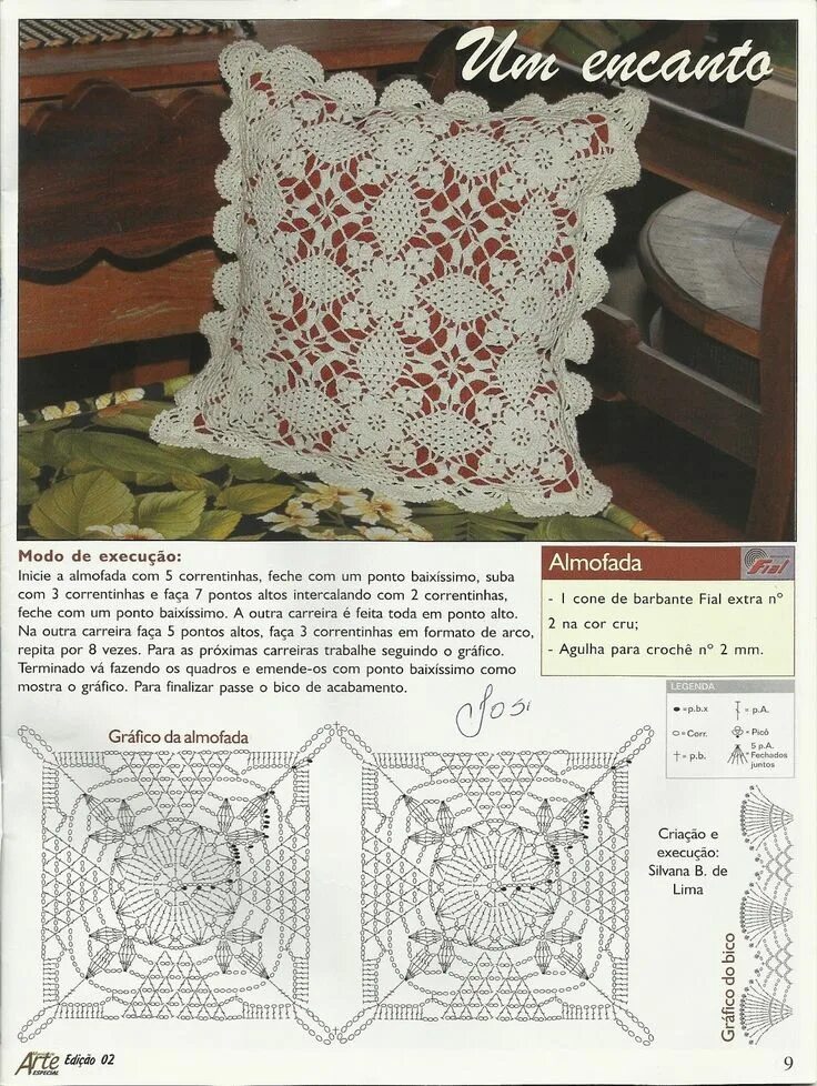 Подушки крючком схемы и описание фото Pin on CENTROTAVOLA Crochet edging patterns, Embroidery flowers pattern, Crochet