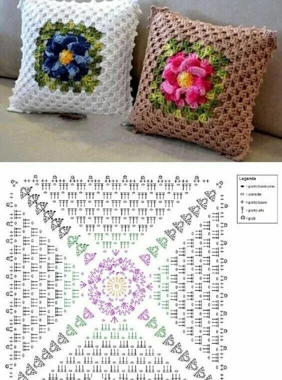 Подушки крючком схемы с описанием PATRÓN GRATIS Motivos en Crochet para Confeccionar Almohadones - Crochetisimo Pa