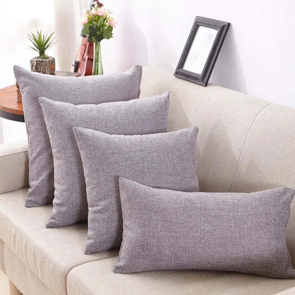 Подушки на диван фото и схема 1pcs Soft Cushion Linen Cotton Pillowcase Cushion Multi sized Throw Pillow Bedro