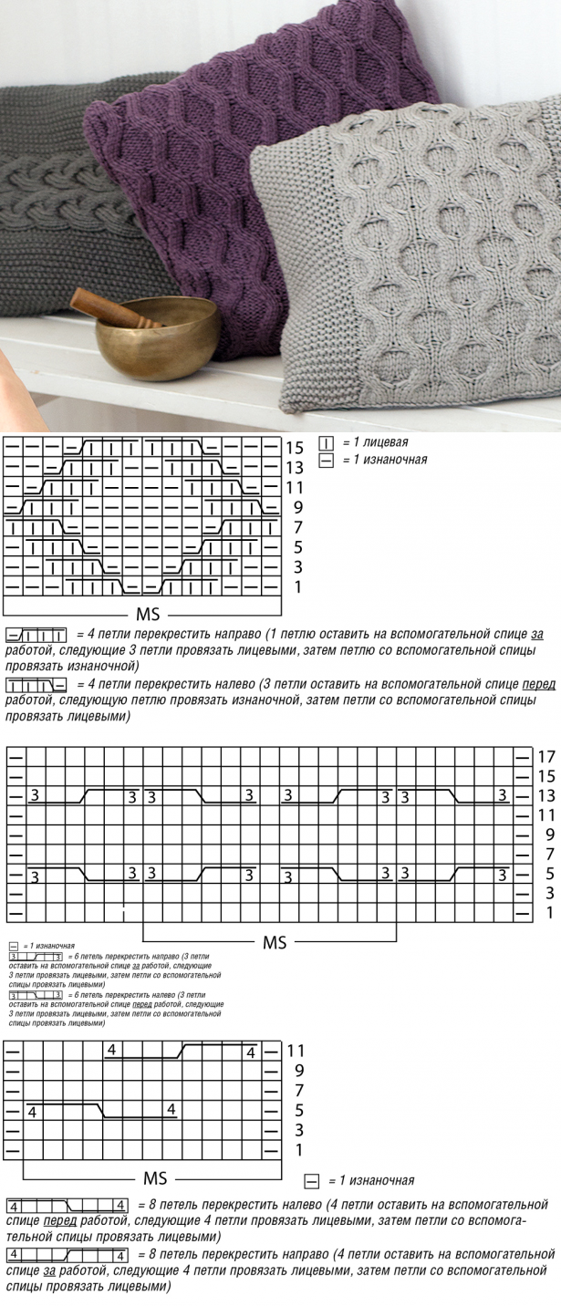 Подушки спицами со схемами ВЯЗАНИЕ.ВСЕ ДЛЯ ДОМА. в 2024 г Узоры, Вязаные подушки, Подушки