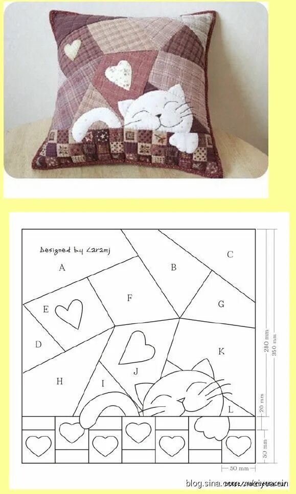 Подушки своими руками оригинальные выкройки фото схемы Pinterest Cat quilt block, Cat quilt patterns, Cat quilt