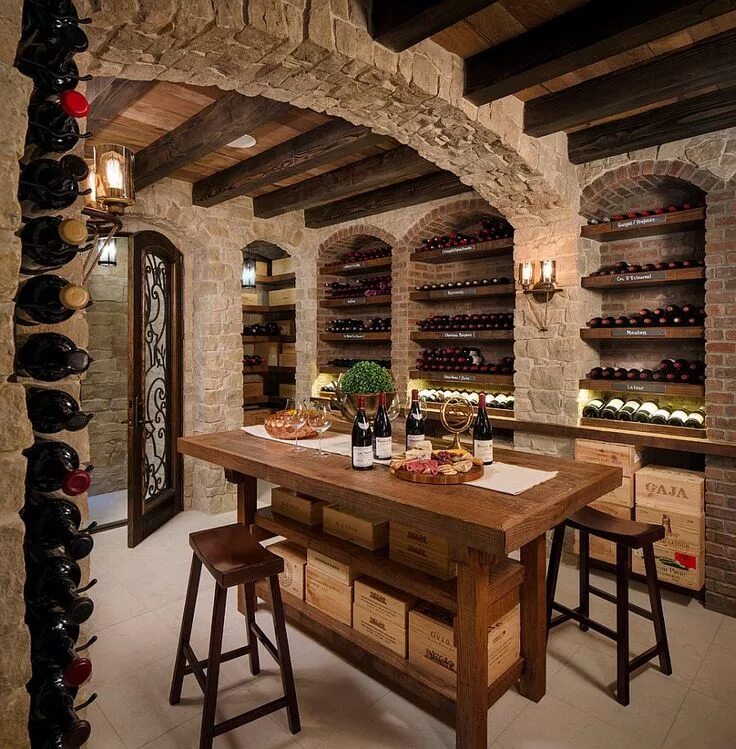 Подвал дома дизайн Connoisseur's Delight: 20 Tasting Room Ideas to Complete the Dream Wine Cellar H