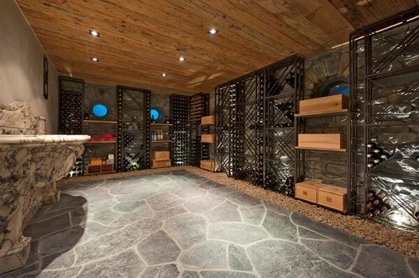 Подвал дома дизайн Luxury Chalet Norte nestled in the Swiss Alps Wine cellar, Chalet, Cellar design