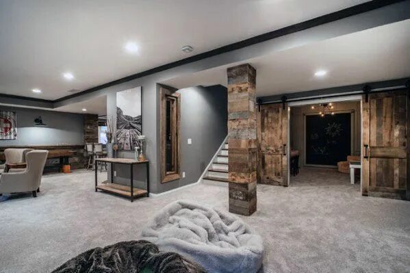 Подвал фото внутри в частном доме 64 Creative Finished Basement Ideas to Elevate Your Home Rustic basement, Baseme