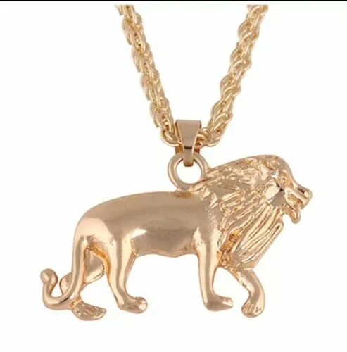 Подвеска на цепочку лев фото Fashion Jewelry New Golden Lion Pendant Necklace Rope Chain TK5-Z eBay