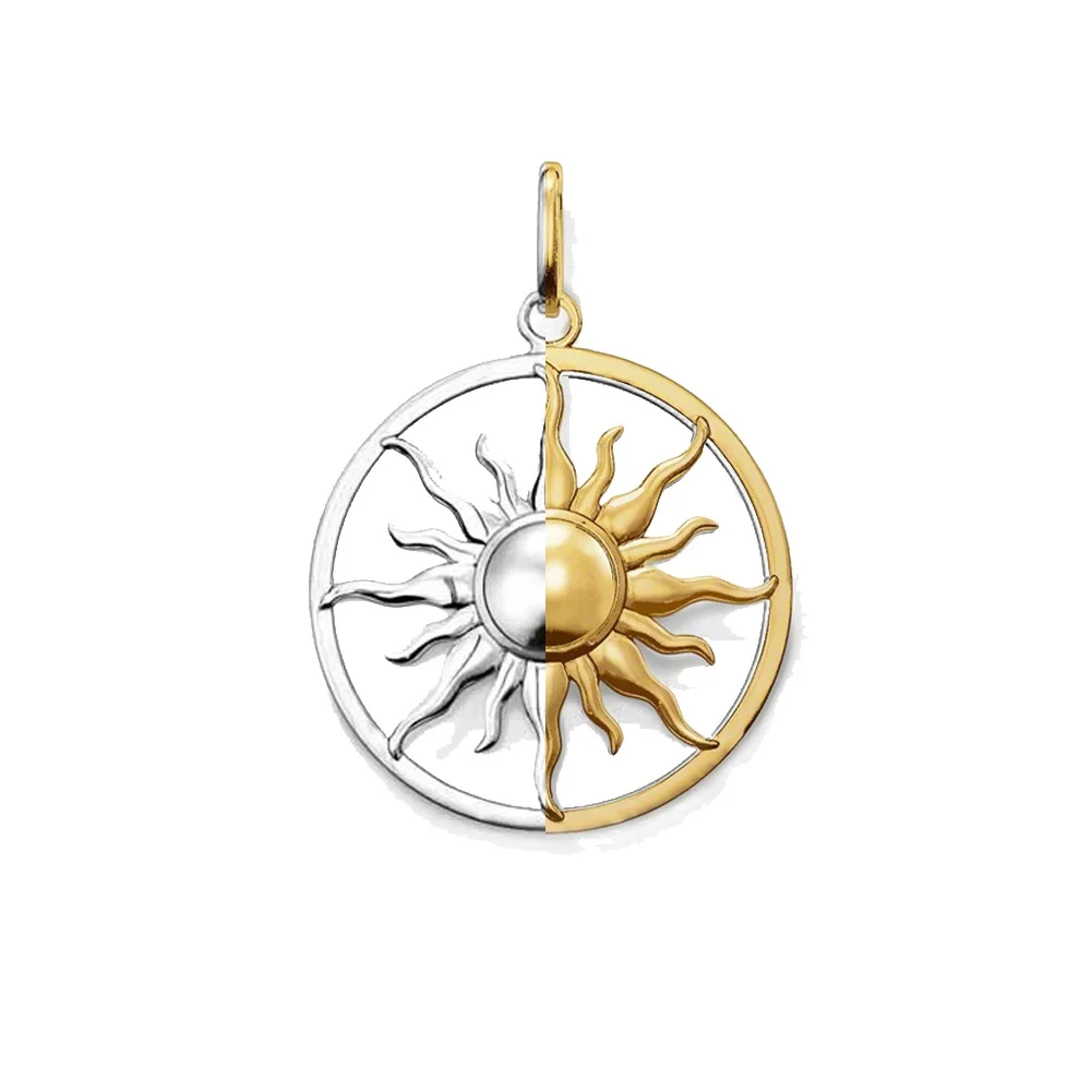 Подвеска солнце фото Silver Gold Color Hollow Round Disc Amulet Sun Pendants, Fashion Chain Necklace 