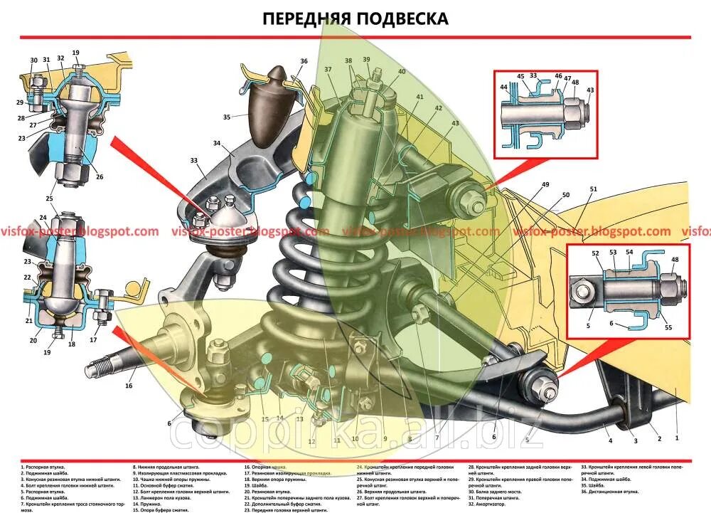 Подвеска ваз 2107 схема Картинки НИЖНЯЯ ПОДВЕСКА ВАЗ 2107