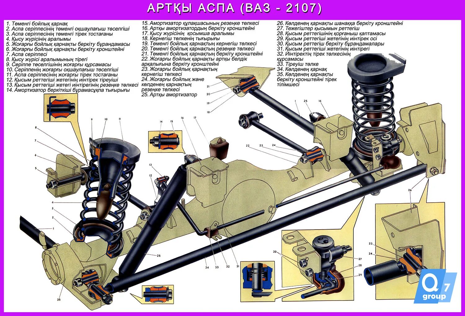 Подвеска ваз 2107 схема Ходовка 2107: найдено 82 изображений