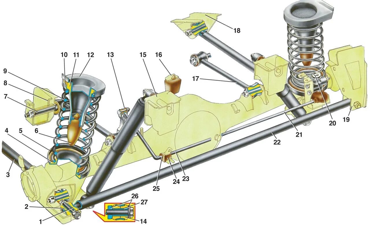 Подвеска ваз 2107 схема 2. Задняя подвеска. Перенос амортизаторов как у 2123. - Lada 21074, 1,7 л, 2005 