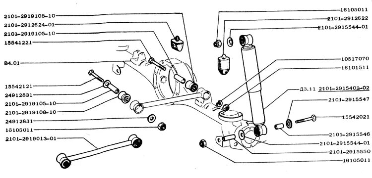 Подвеска ваз 2110 схема ВАЗ 2103-06: Деталировка ходовой. Подвеска задняя