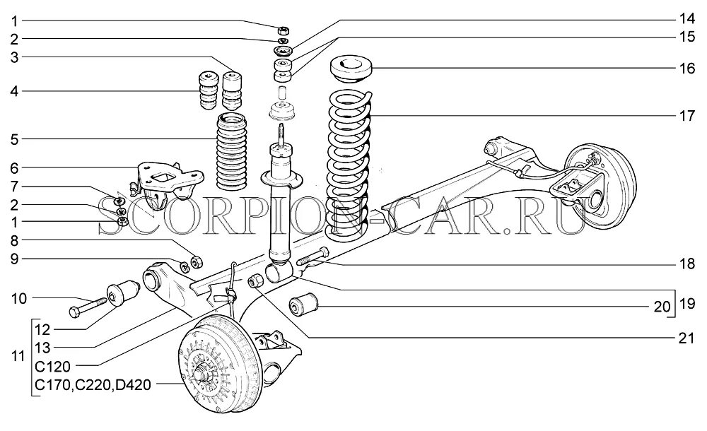 Подвеска ваз 2112 схема ВАЗ 2112 Подвеска задняя