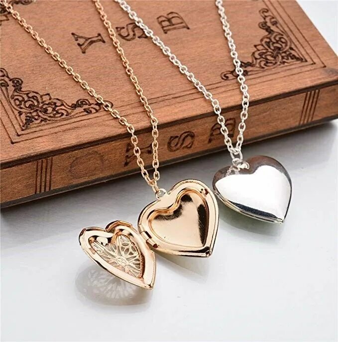 Подвески сердце фото Купить Wholesale 925 Sterling Silver Locket Heart Love Necklace Photo Picture 18