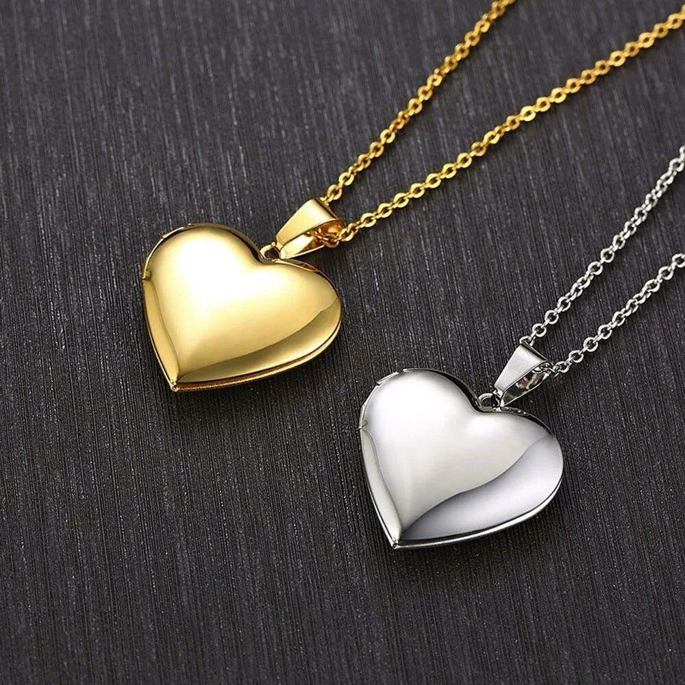 Подвески сердце фото Heart Shaped Photo Picture Frame Family Love Pendant Necklaces Fashion Accessori