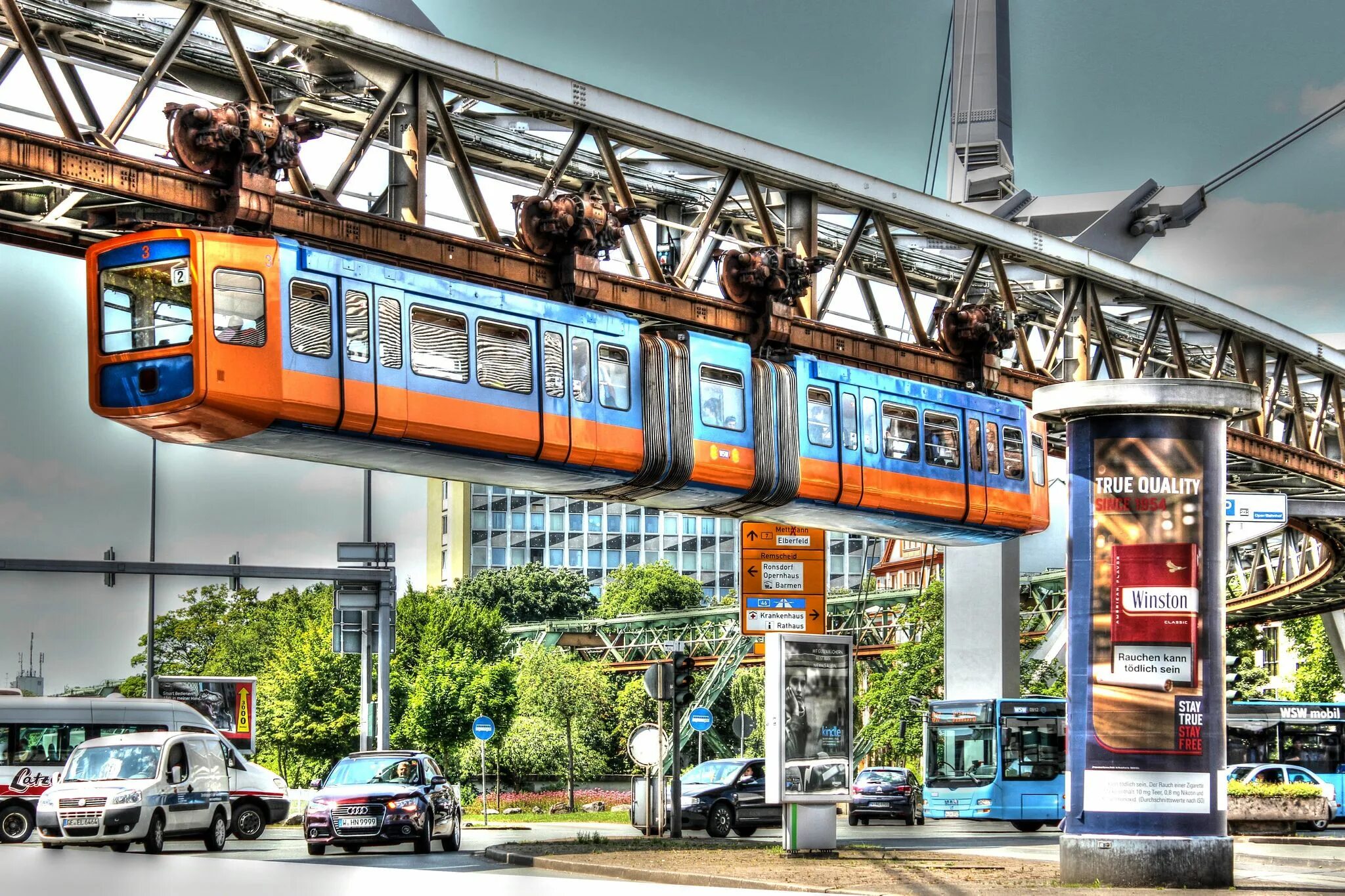 Подвесная дорога фото Wuppertal Suspension Railway in Germany