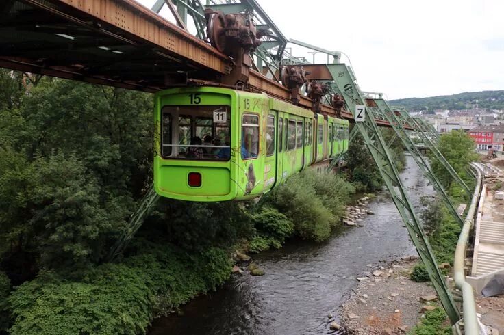 Подвесная дорога фото El monorraíl colgante de Wuppertal (Alemania) - Railastur.es Tren, Alemania, Est