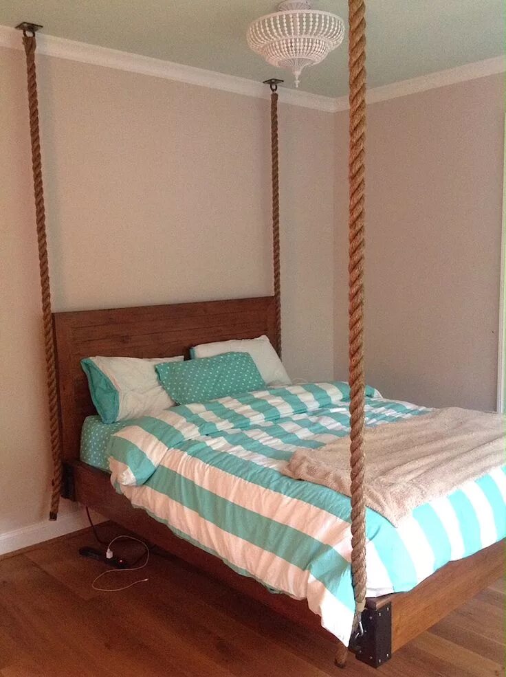 Подвесная кровать в спальне фото Hanging Rope Bed for Girls Bedroom Kids bedroom furniture, Minimalist kids room,