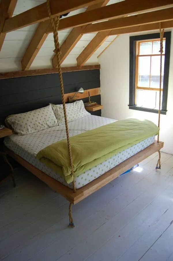 Подвесная кровать в спальне фото Suspended In Style: The Hanging Bed Makes A Comeback Bed design, Unique bedroom 