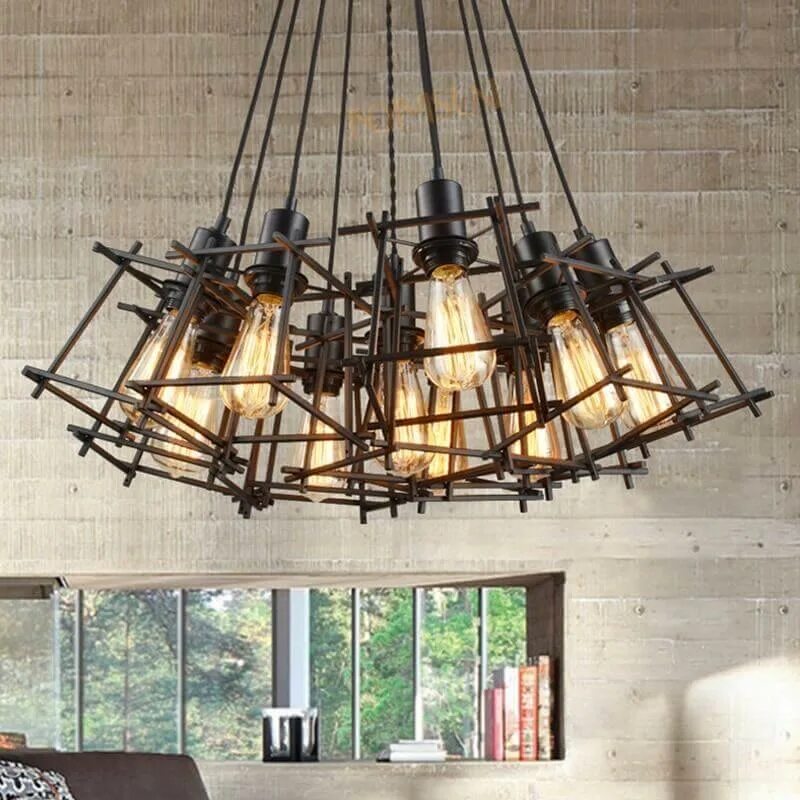 Подвесная люстра в стиле лофт Modern Retro Iron Lamps Chandelier - Mavigadget