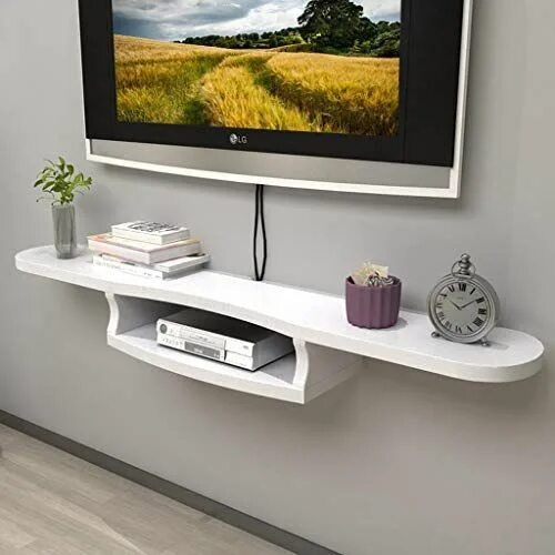 Подвесная полка под телевизор на стену фото Wall-Mounted TV Cabinet Floating Shelf Bedroom Living Room Wall Shelf Router Sky