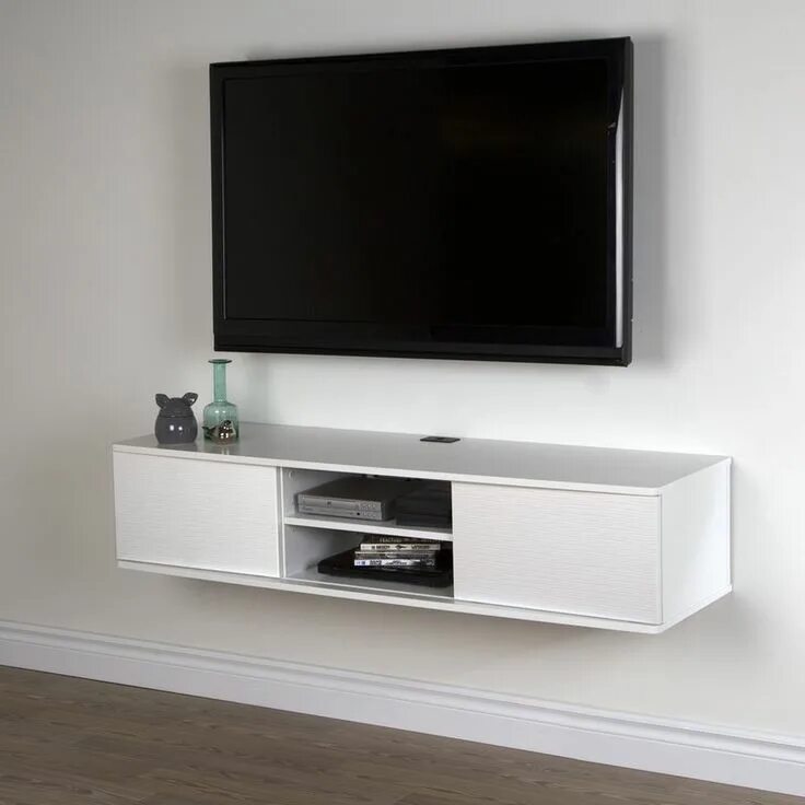 Подвесная полка под телевизор на стену фото Meuble télé flottant pour téléviseur de 65 po ou moins Agora Wall mount tv stand