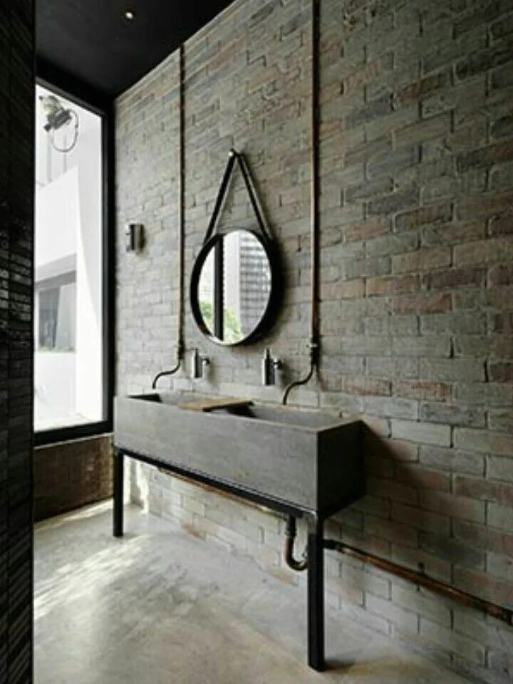 Подвесная раковина в стиле лофт Keep it simple Industrial bathroom decor, Bathroom decor, Vintage industrial bat