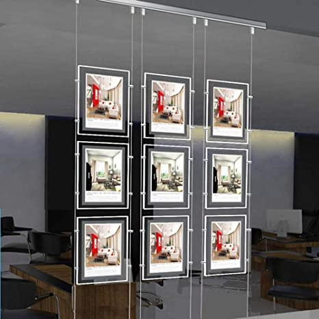 Подвесная система для фото Real Estate Window Hanging Acrylic Photo Frame Advertising Display Office Led St