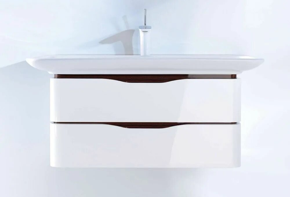 Подвесная тумба фото ванна Раковина Duravit Puravida 03711000001-WG антигрязевое покрытие - купить по цене 