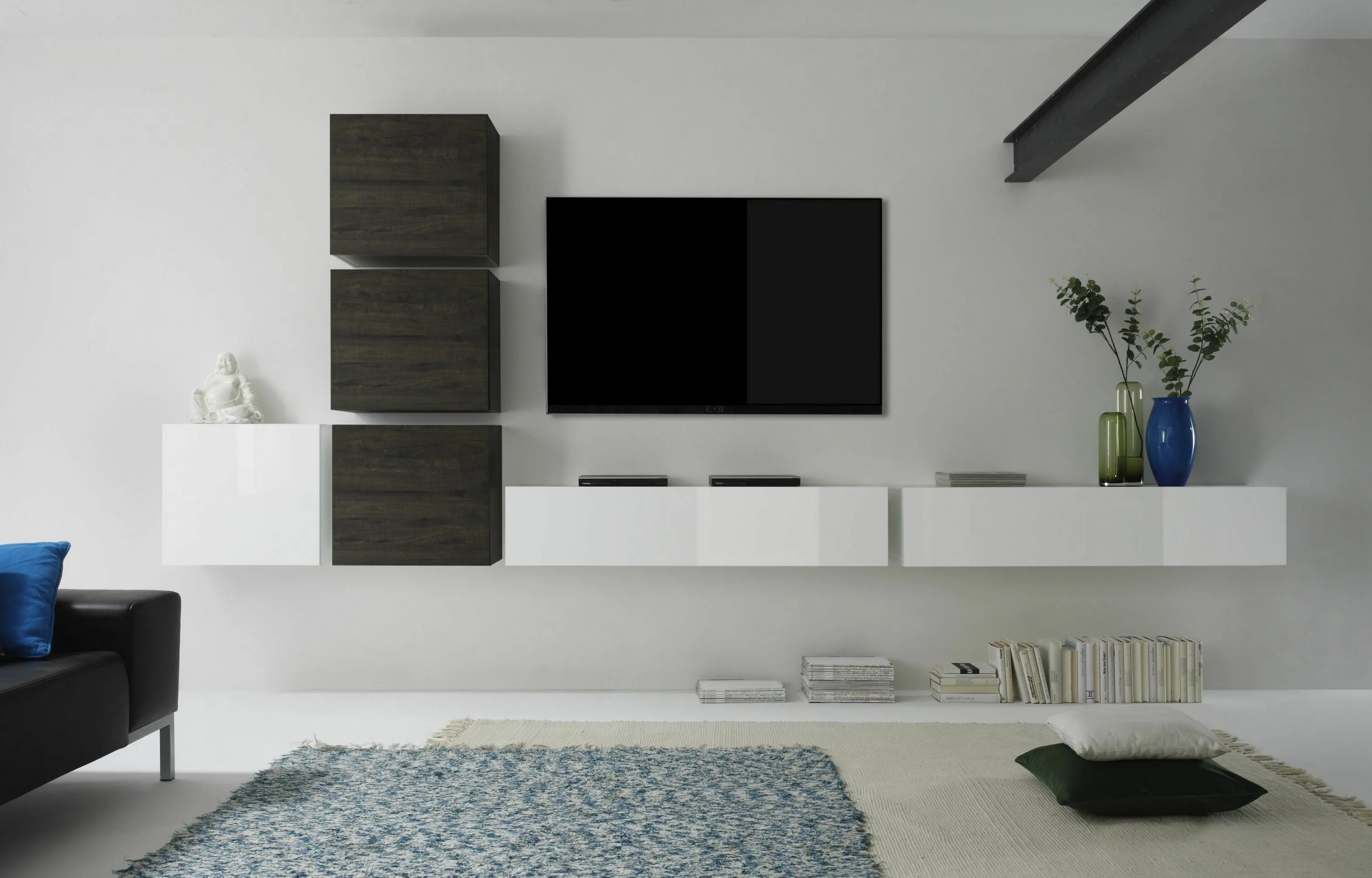 Подвесная тумба в интерьере гостиной Похожее изображение Modern wall units, Modern tv wall units, Tv wall unit