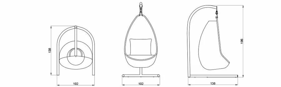 Подвесное кресло своими руками чертежи и схемы Садовые качели Skyline Design Krabi Hanging Chair из Италии - IB Gallery